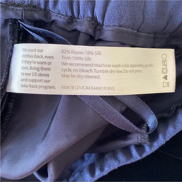 EUC Eileen Fisher blue velvet pants - Picture 9 of 12